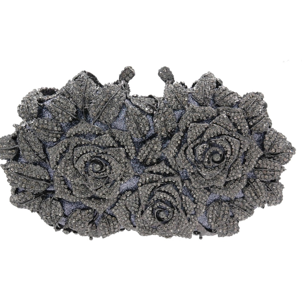 Luyxury Crystal purse Floral 3 Roses Bridal Party